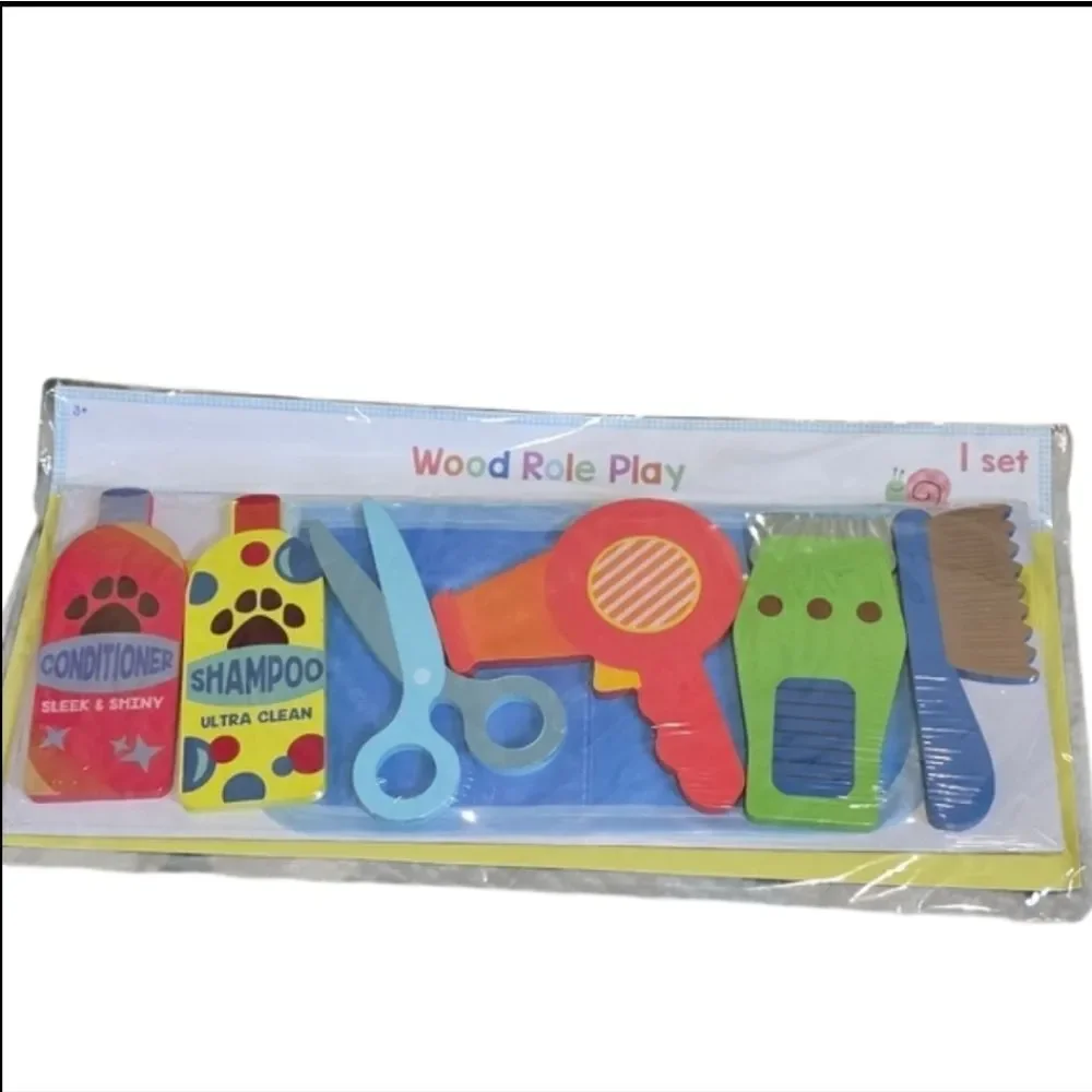 Wood Role Play Hair Salon Set for Kids